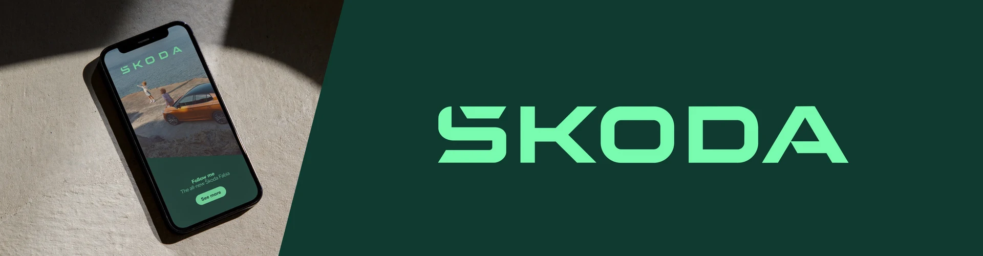 Skoda logo brand car symbol with name white design