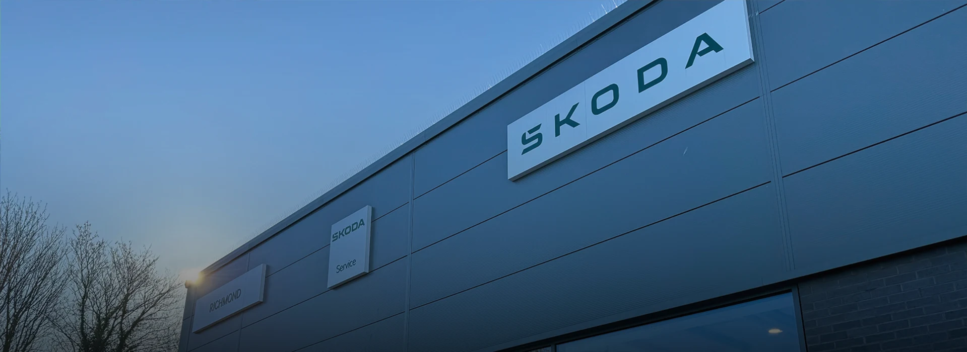 Škoda Richmond Bognor Regis dealership building exterior with branded signage.