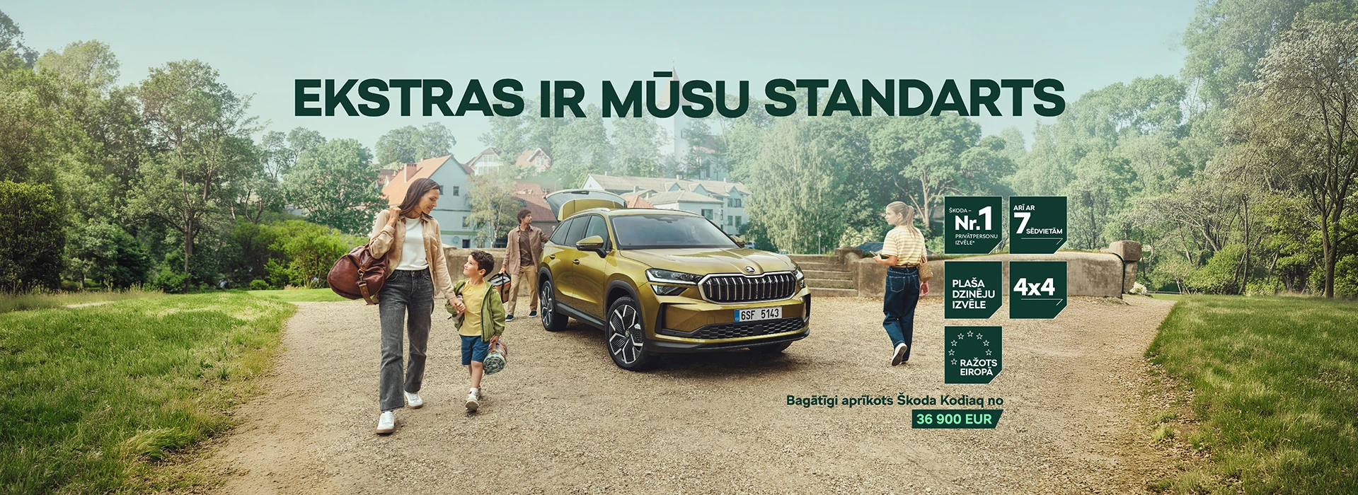 Škoda Kodiaq - Ekstras ir mūsu standarts. Bagātīgi aprīkots no 36 900 EUR